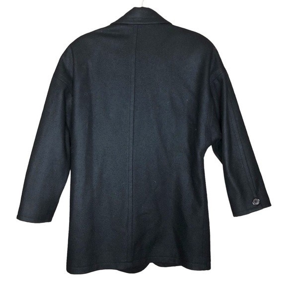J.gallery Vintage wool blend black Full lined buttoned peacoat jacket size 9/10 - Picture 2 of 7